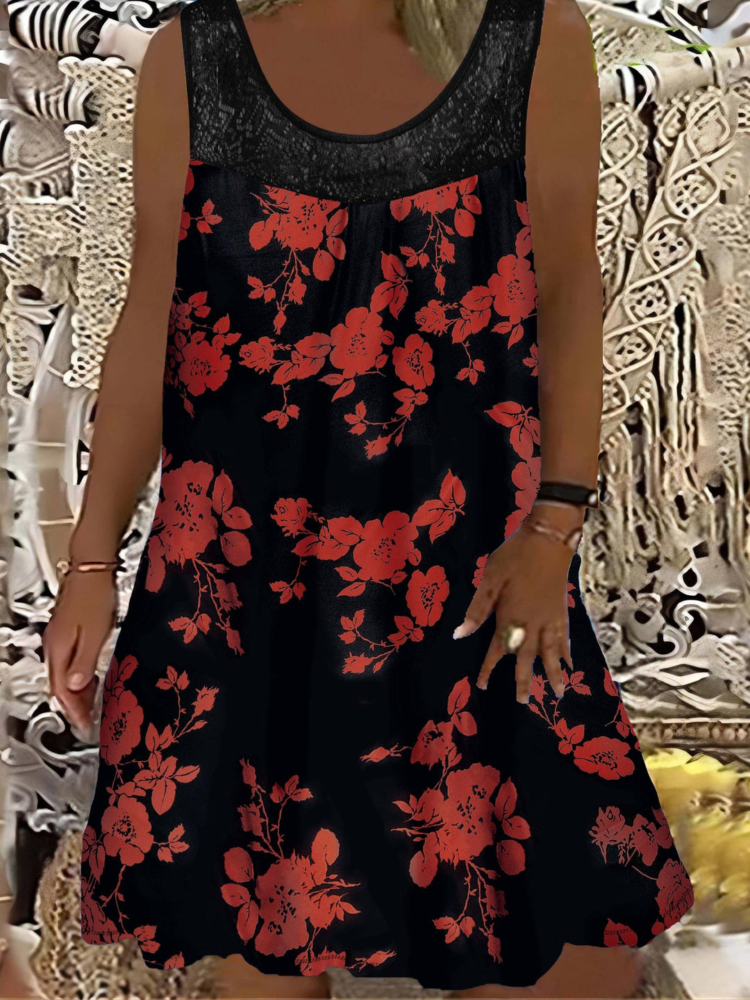 Zyra | Loose Sleeveless Maxi Dress With Round Neck