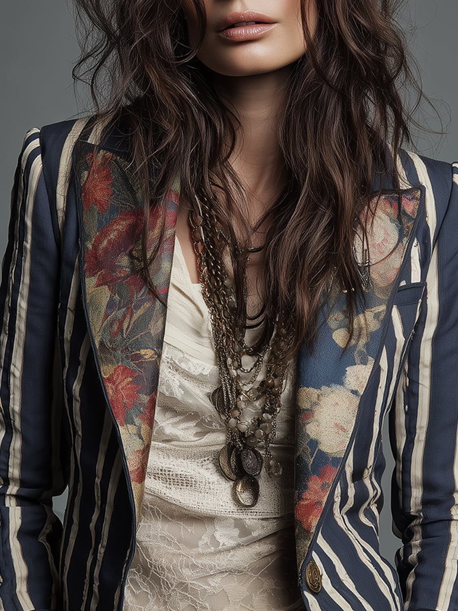Kayla  | Bohemian Striped Blazer