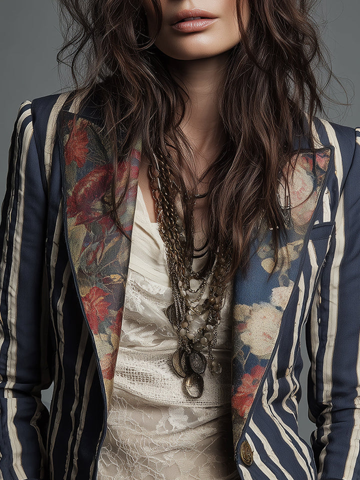 Kayla  | Bohemian Striped Blazer