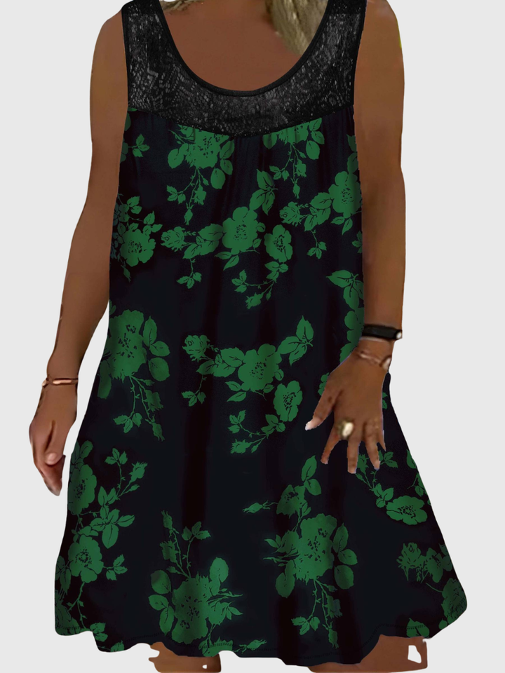 Zyra | Loose Sleeveless Maxi Dress With Round Neck