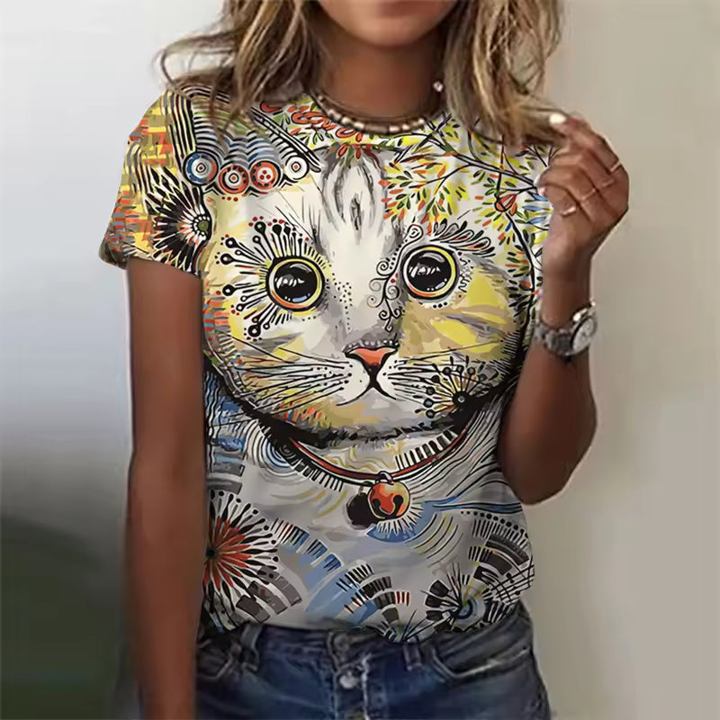 Jane | Women's Cute Kitten Art Print Shirt