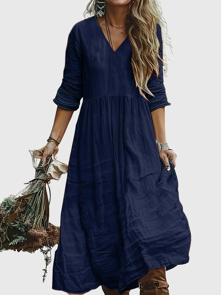 Sharon | Fashionable Long Dress With V Neck