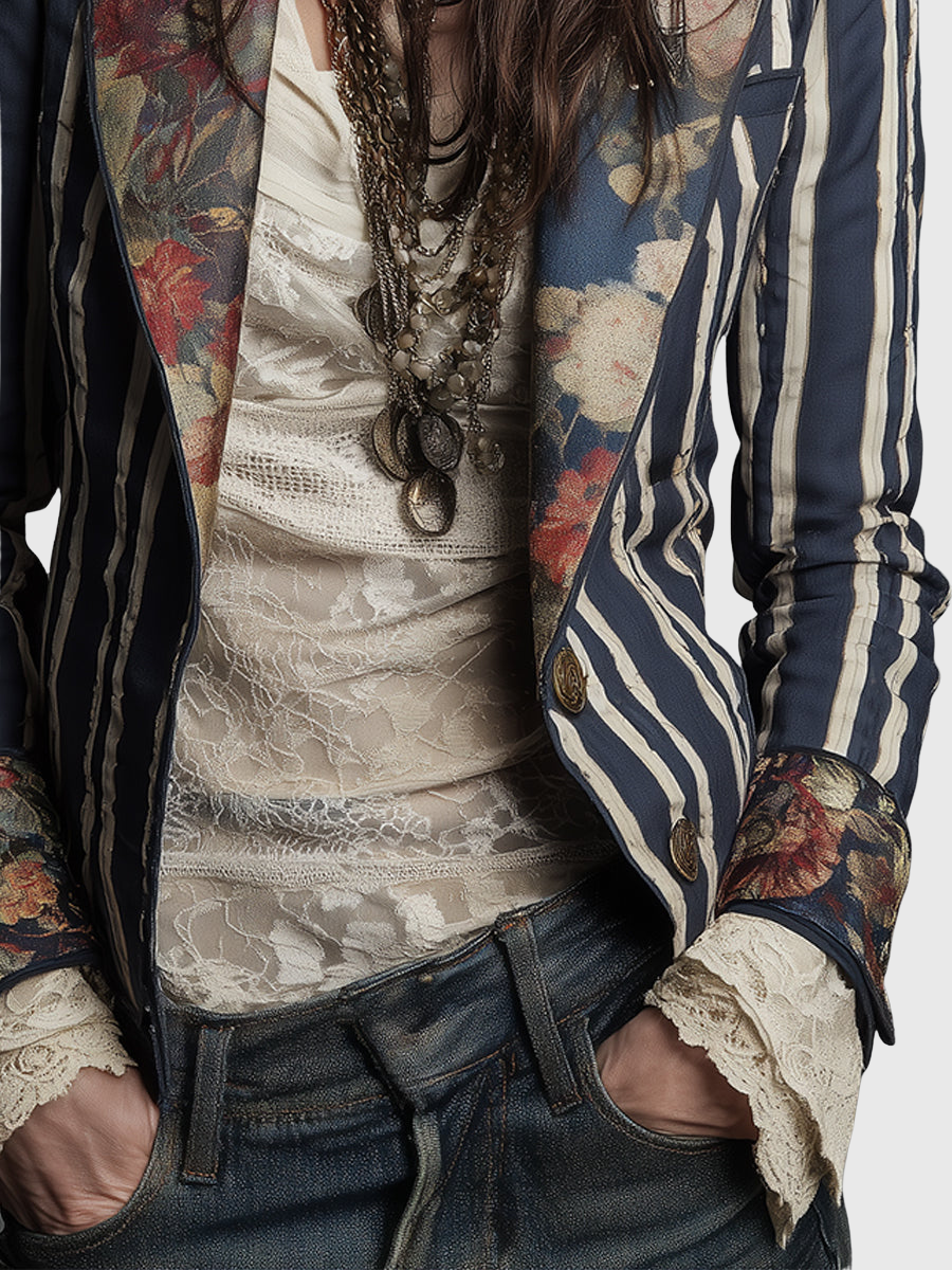 Kayla  | Bohemian Striped Blazer