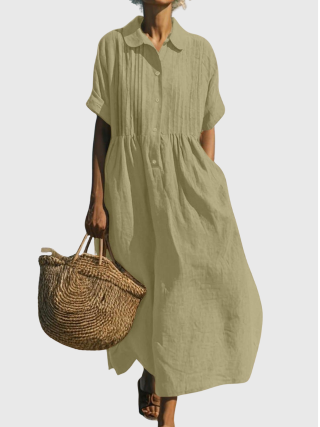 Joannah | Cotton Button Shirt Dress