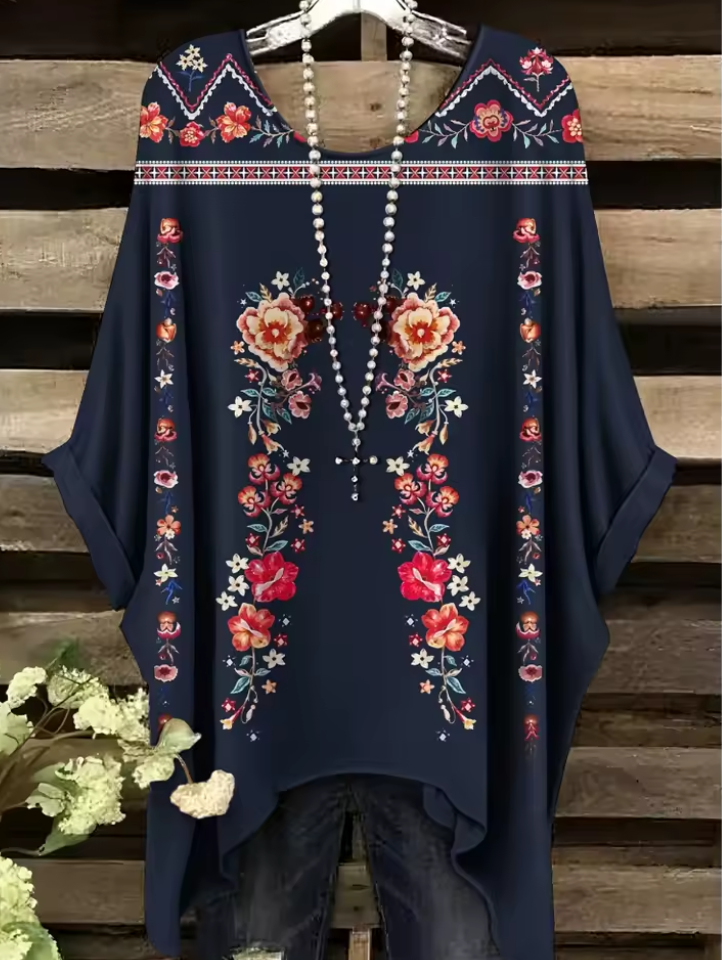 Cleo | Vintage Bohemian Floral Print Women's T-Shirt