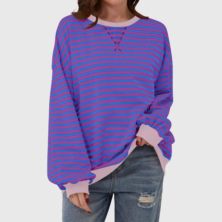 Martha | Oversized Striped Sweatshirt Relaxed Fit Soft Knit