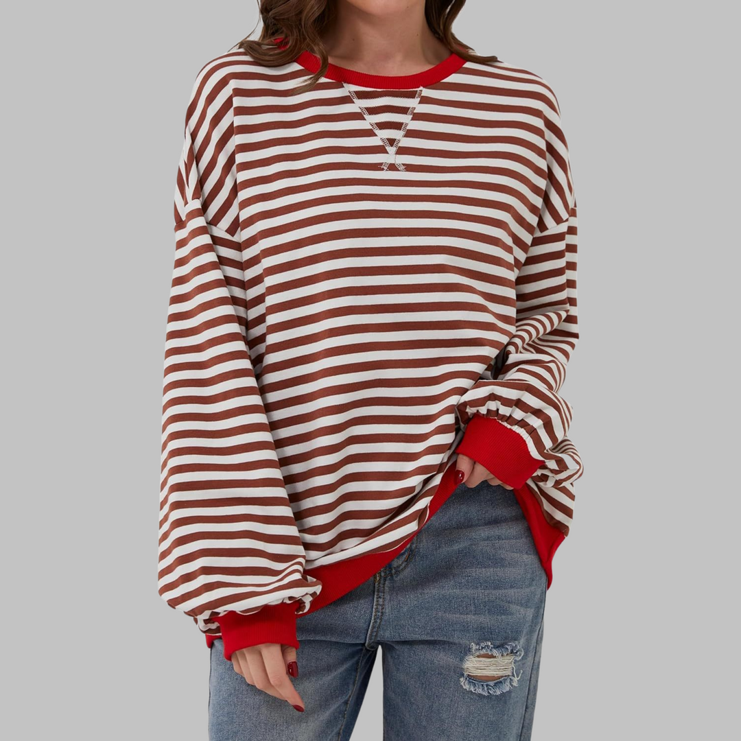 Martha | Oversized Striped Sweatshirt Relaxed Fit Soft Knit