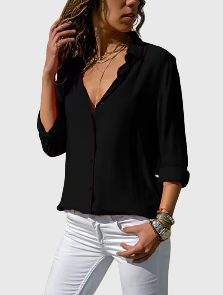 Gwen | Elegant Long Sleeve Chiffron Blouse