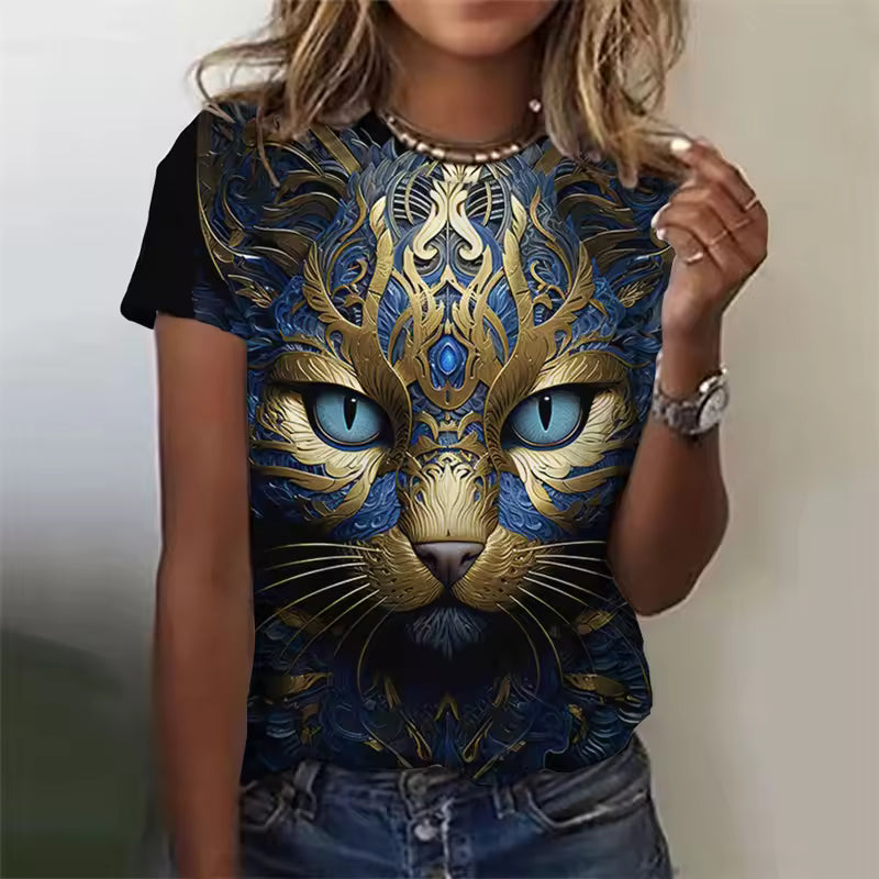 Jessica | Women's Cute Kitten Art Print Shirt