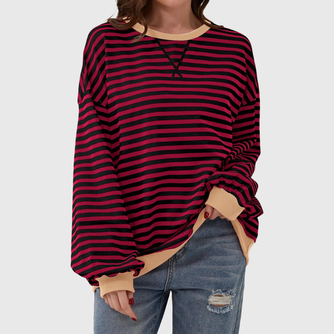 Martha | Oversized Striped Sweatshirt Relaxed Fit Soft Knit