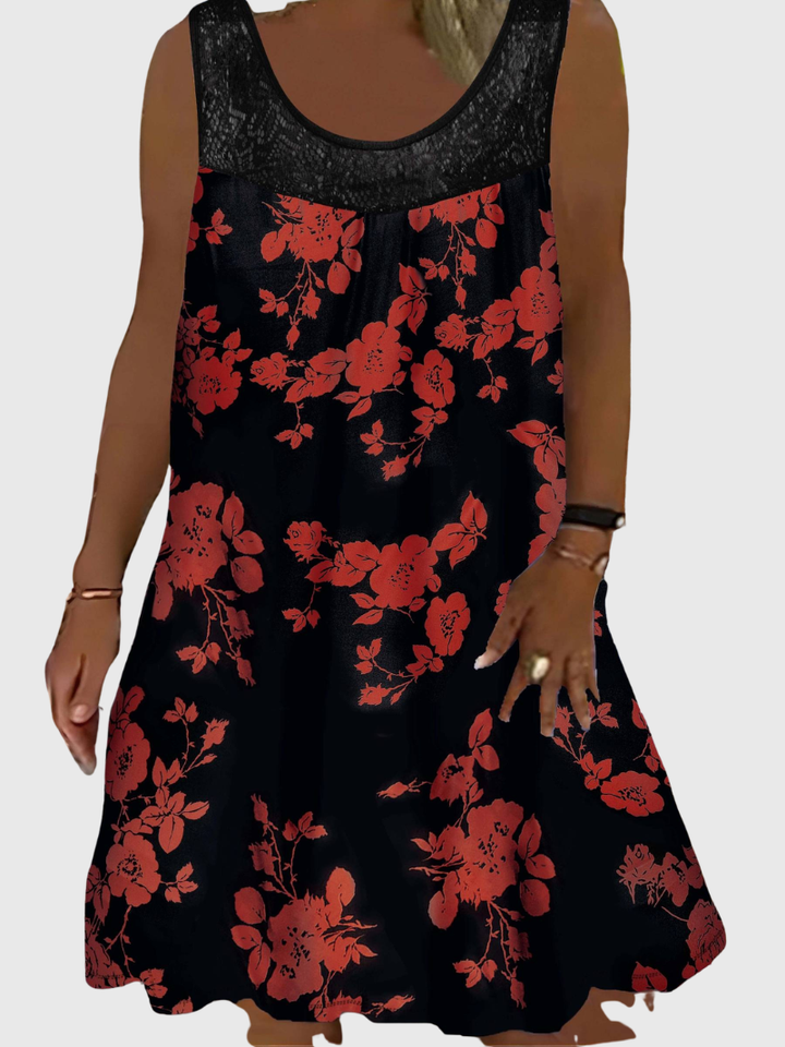 Zyra | Loose Sleeveless Maxi Dress With Round Neck