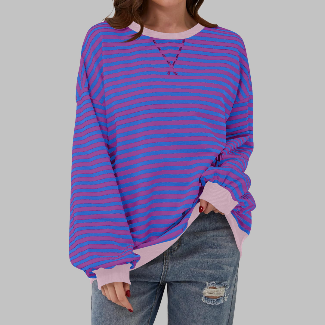 Martha | Oversized Striped Sweatshirt Relaxed Fit Soft Knit