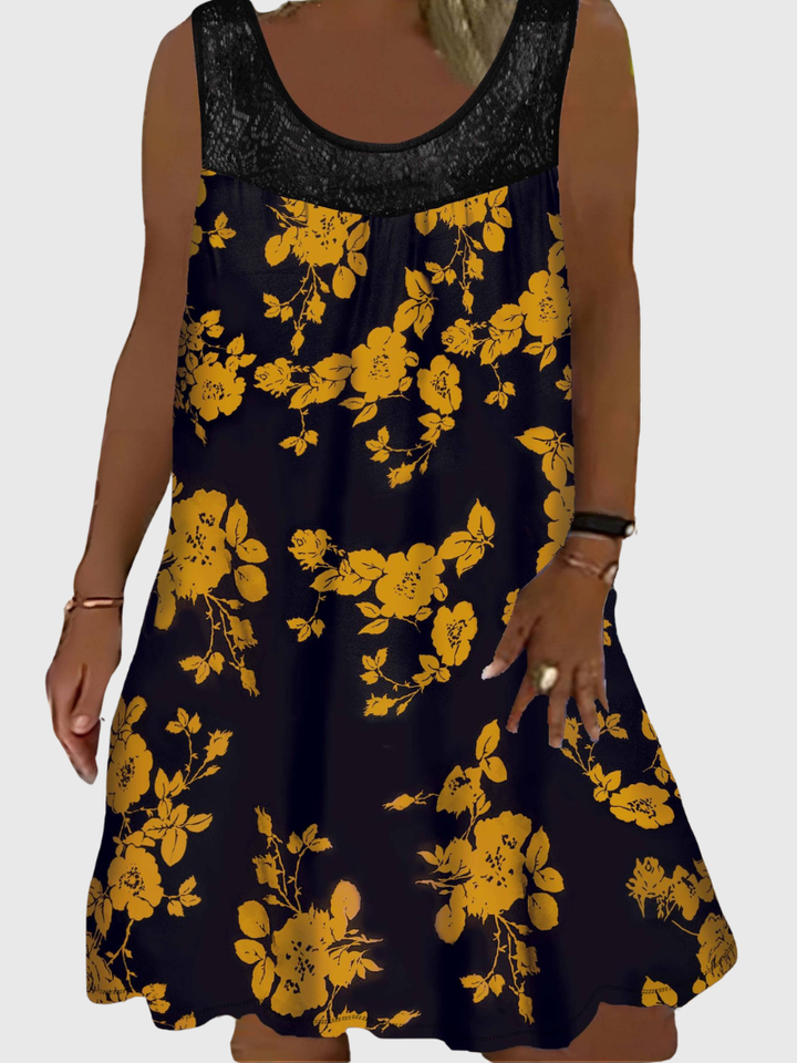 Zyra | Loose Sleeveless Maxi Dress With Round Neck