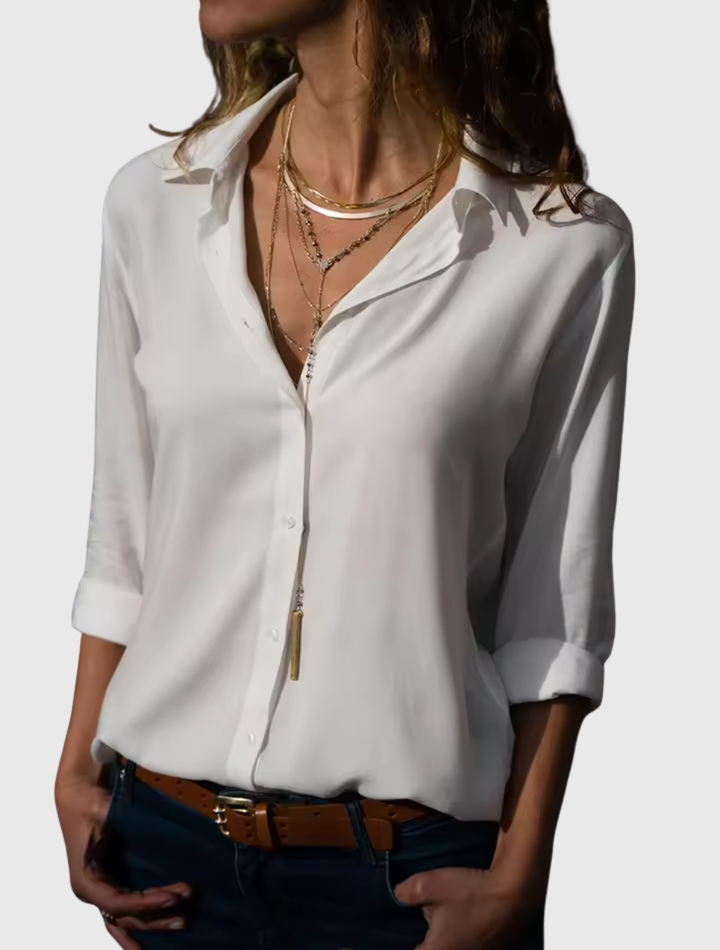 Gwen | Elegant Long Sleeve Chiffron Blouse