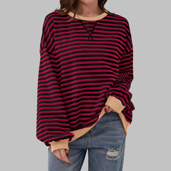 Martha | Oversized Striped Sweatshirt Relaxed Fit Soft Knit