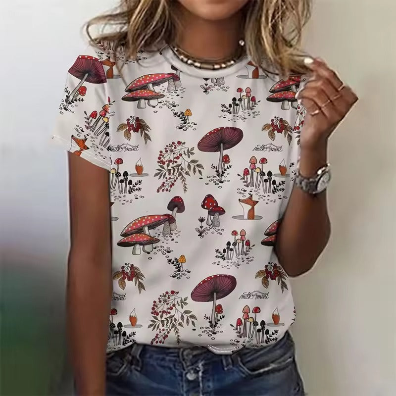 Priscilla | Women's Cute Farmland Art Print Shirt