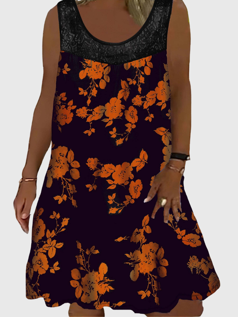 Zyra | Loose Sleeveless Maxi Dress With Round Neck