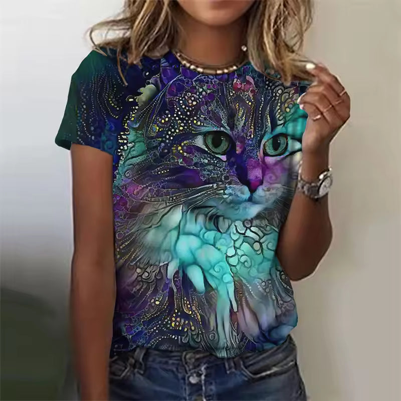 Maggie | Women's Cute Kitten Art Print Shirt
