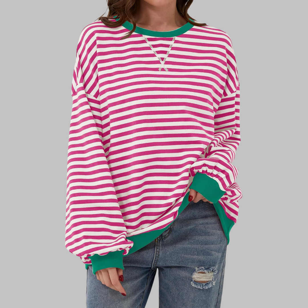 Martha | Oversized Striped Sweatshirt Relaxed Fit Soft Knit