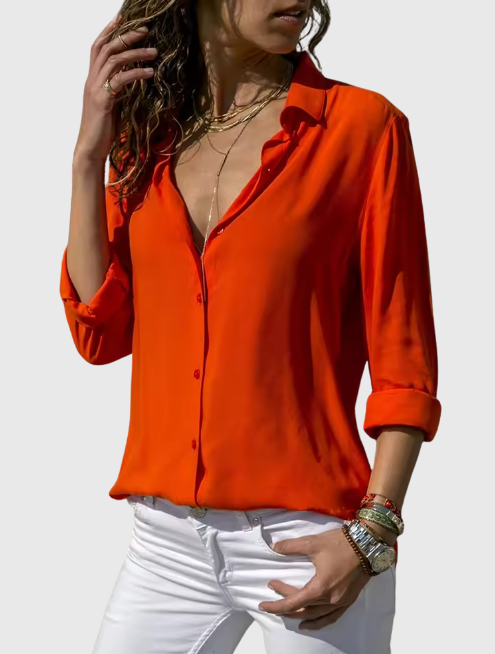 Gwen | Elegant Long Sleeve Chiffron Blouse