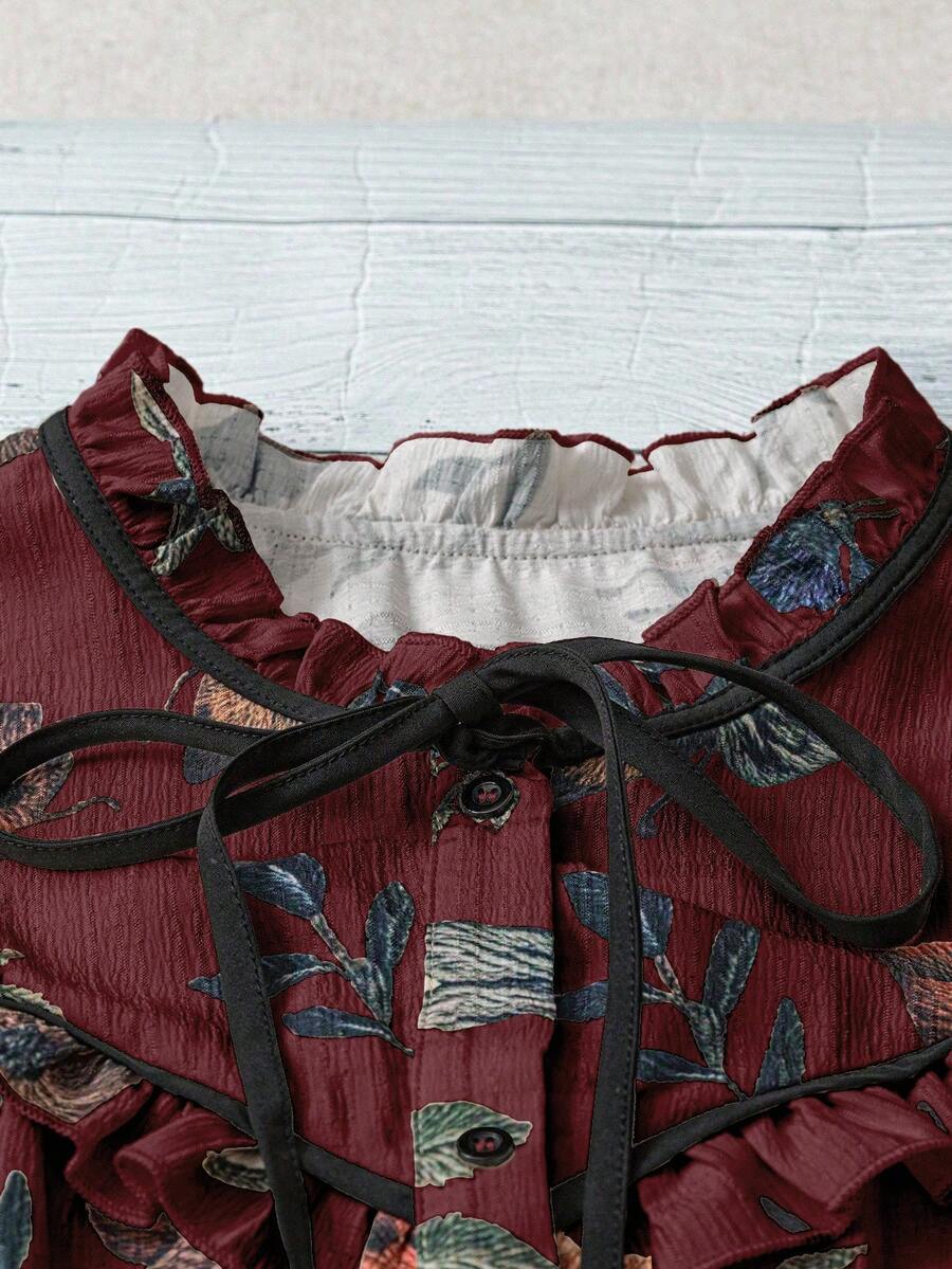 Liora | Vintage Meadow Tie Blouse