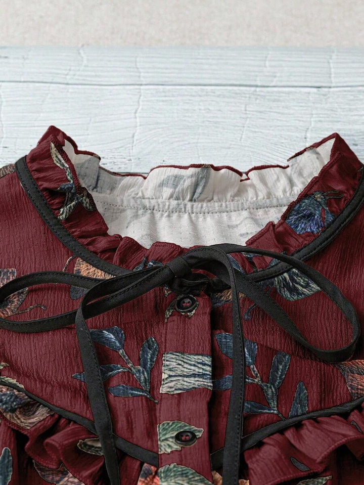 Liora | Vintage Meadow Tie Blouse