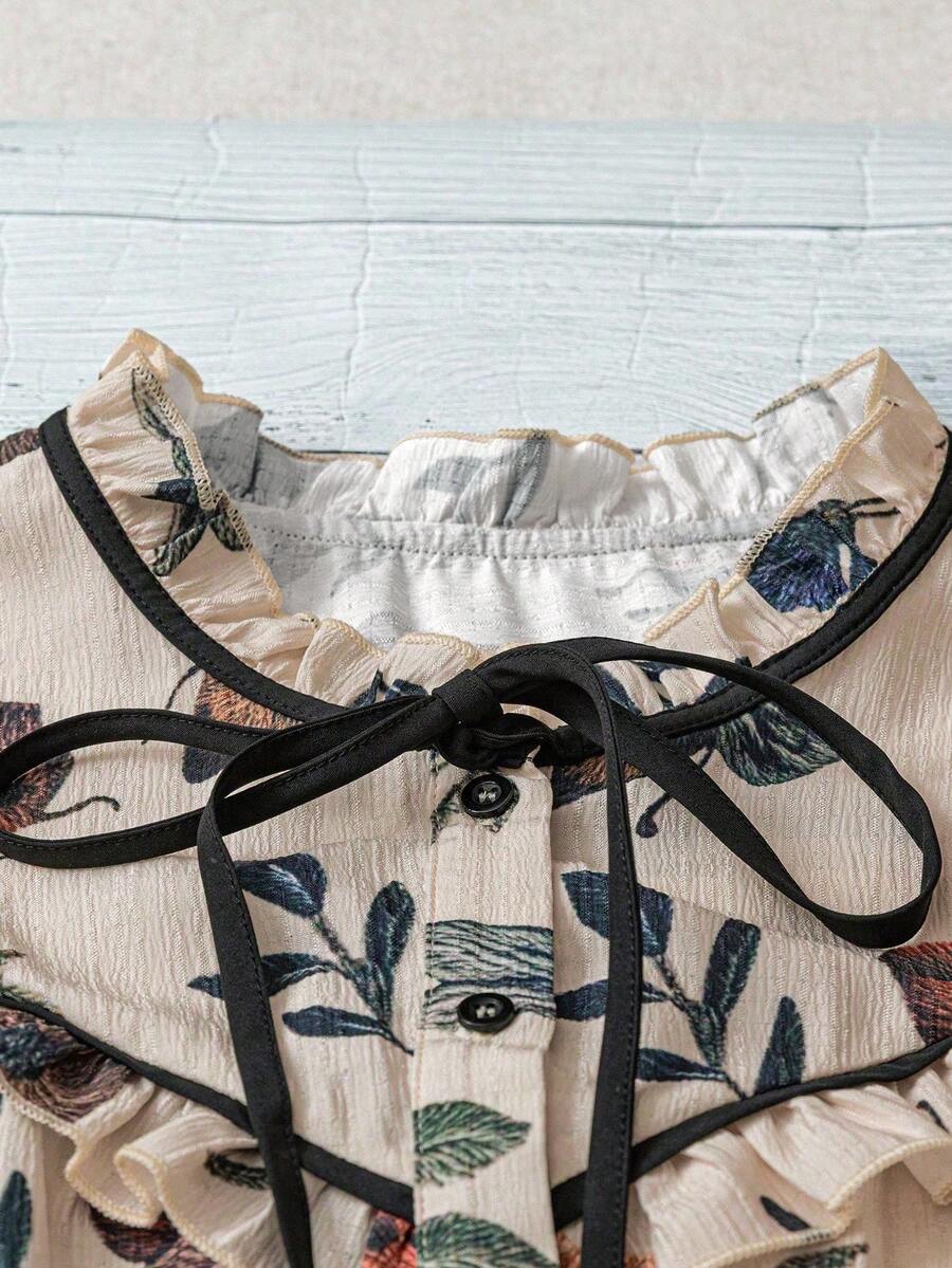 Liora | Vintage Meadow Tie Blouse