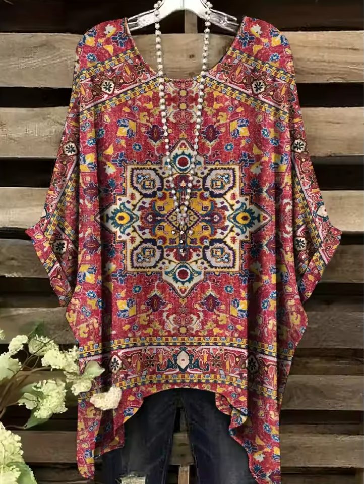 Inez | Vintage Bohemian Floral Print Women's T-Shirt