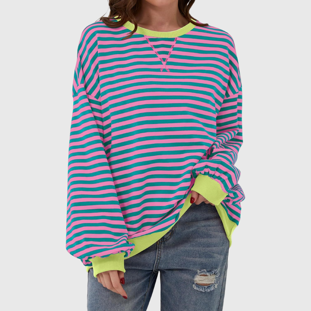 Martha | Oversized Striped Sweatshirt Relaxed Fit Soft Knit