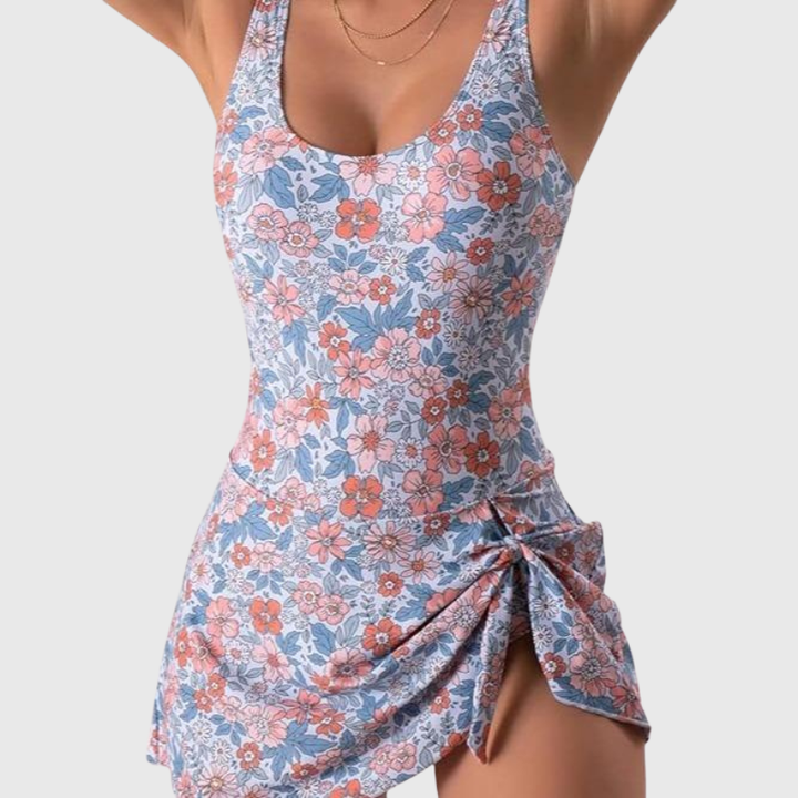 Quincy | Floral Swim Dress Slimming Fitted One Piece Beachwear