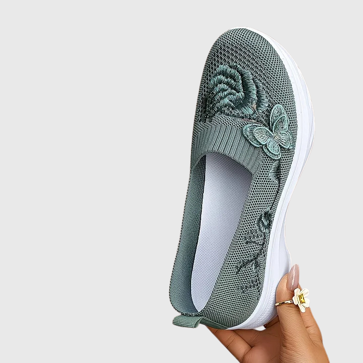 Leetha - Butterfly Embroidered Loafers