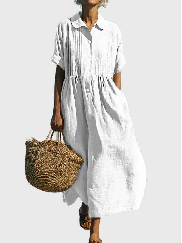 Joannah | Cotton Button Shirt Dress