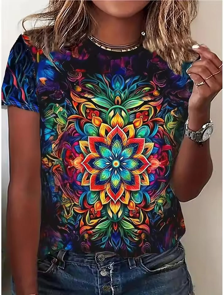 Saffron | Women's Cute Aesthetic Flowers Art Print Shirt