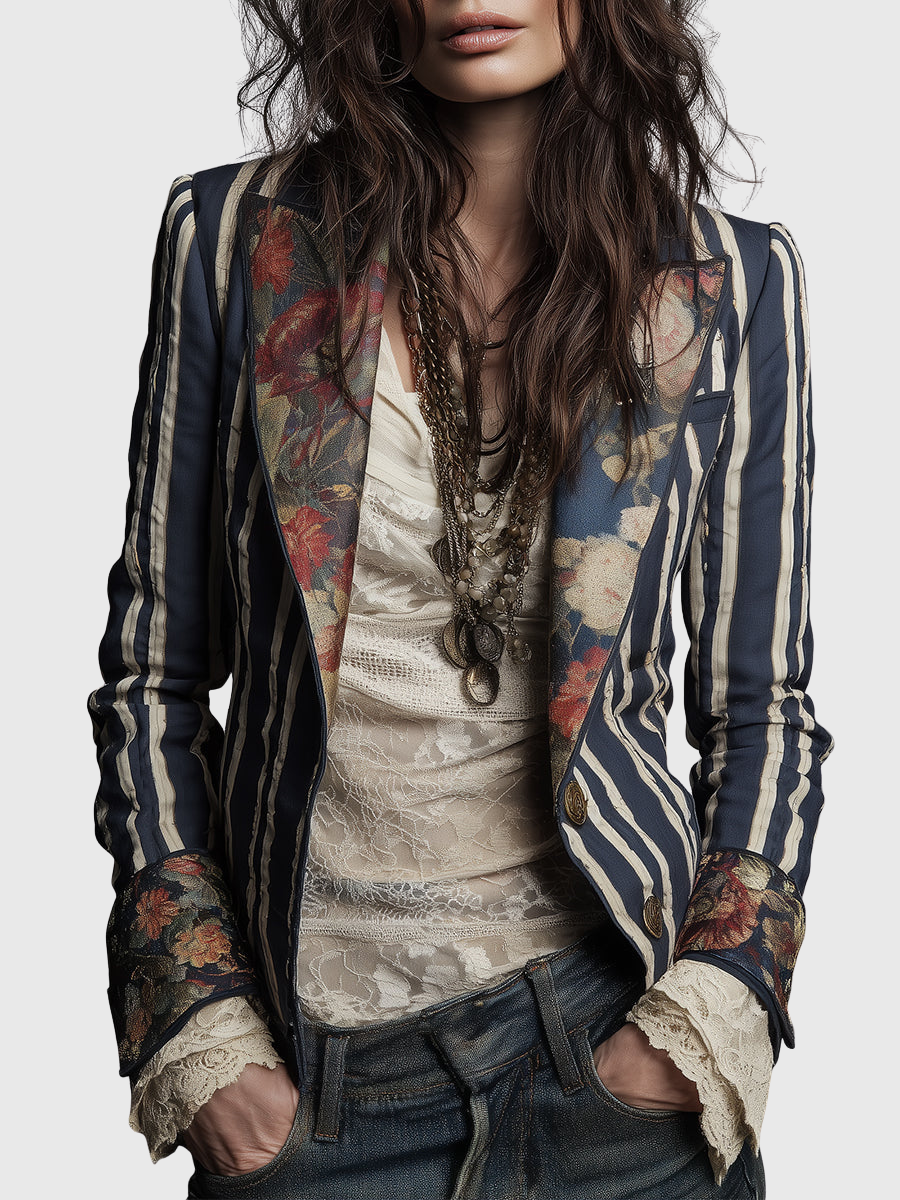 Kayla  | Bohemian Striped Blazer