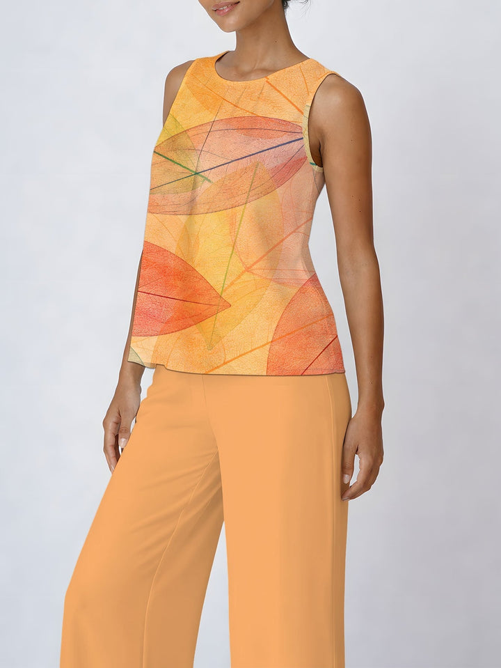 Amber | Leaf Print Two-Piece Set