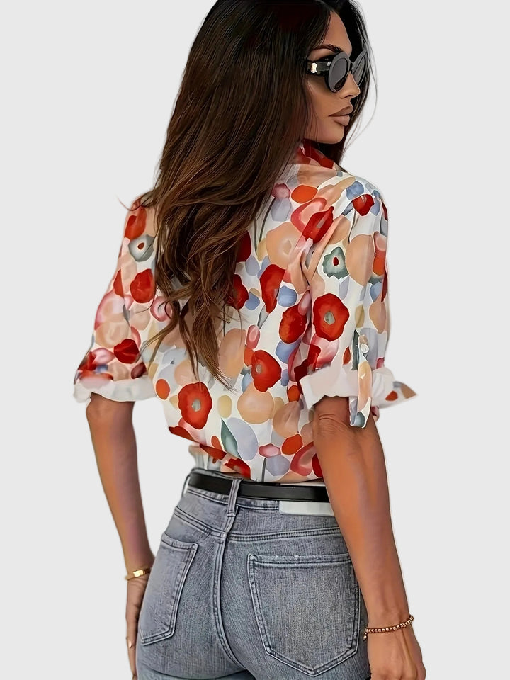 Xyrelle | Vibrant Floral Long-Sleeve Shirt