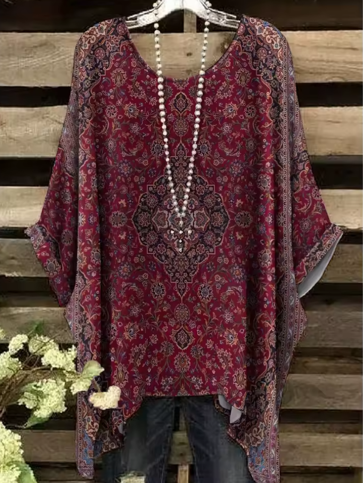 Brinley | Vintage Bohemian Floral Print Women's T-Shirt