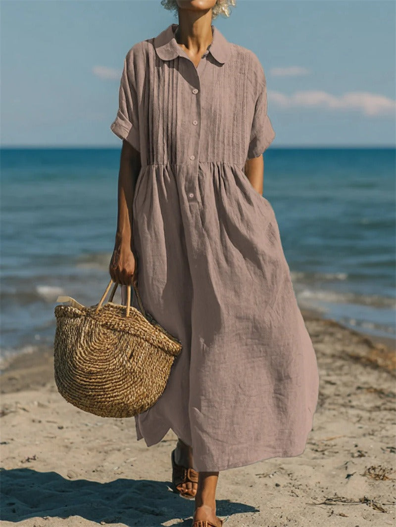 Joannah | Cotton Button Shirt Dress