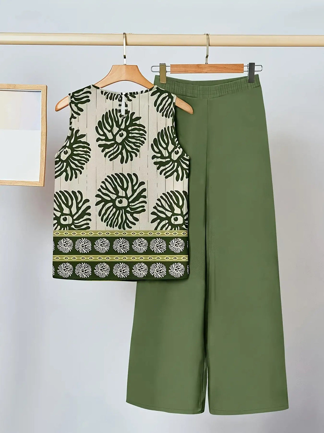 Monica | Green Floral Two-Piece Set