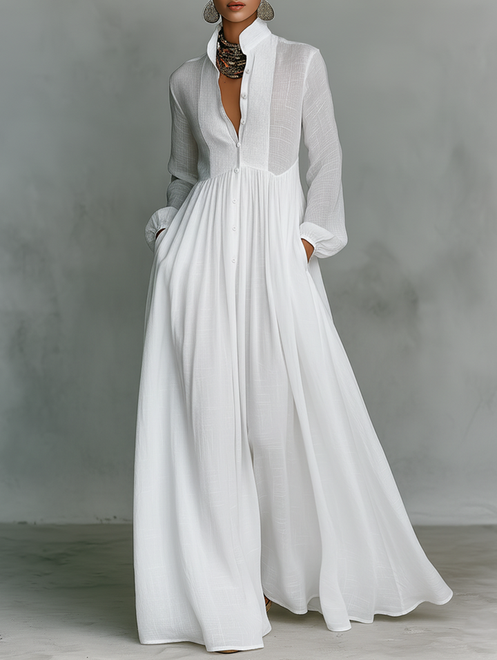 Serena | Elegant Button-Down Maxi Dress
