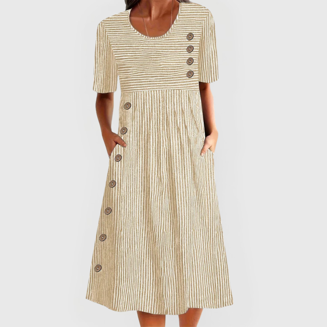 Davina | Striped Midi Dress