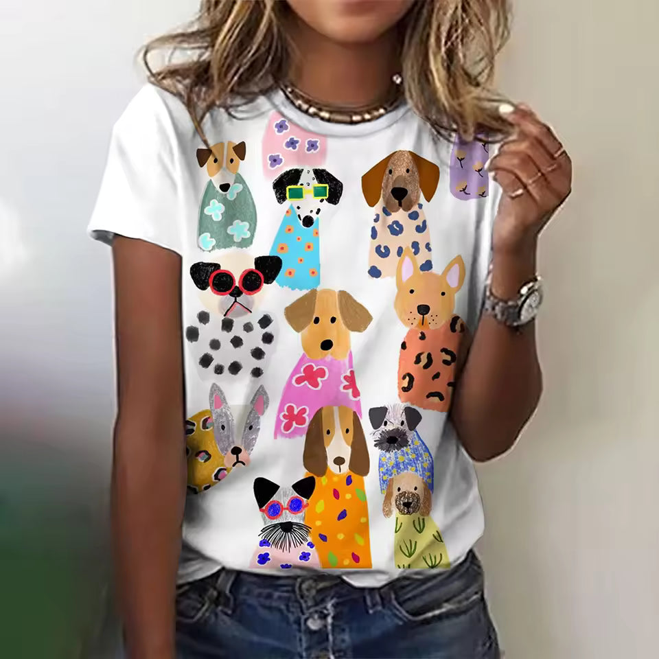 Rylee | Women's Cute Dog Art Print Shirt