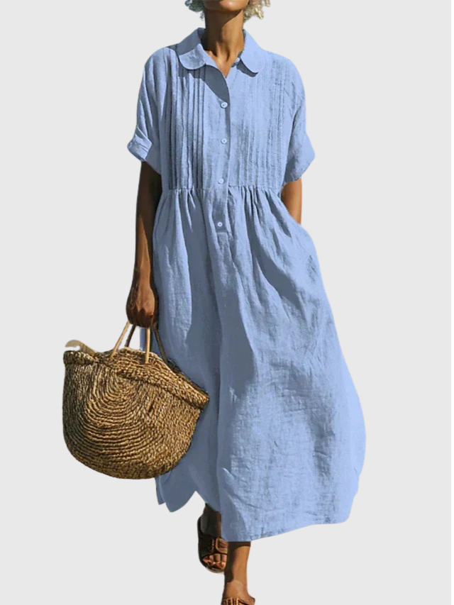 Joannah | Cotton Button Shirt Dress