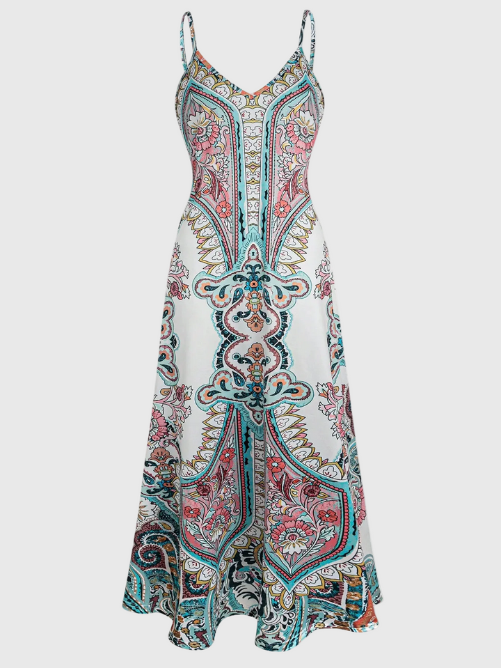 Skye | Boho Floral Print Sleeveless Dress