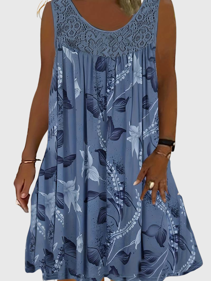 Zyra | Loose Sleeveless Maxi Dress With Round Neck