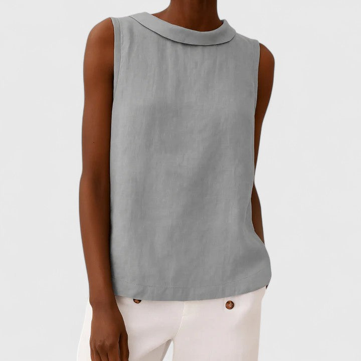 Katrine | Elegant Top with Roll Collar