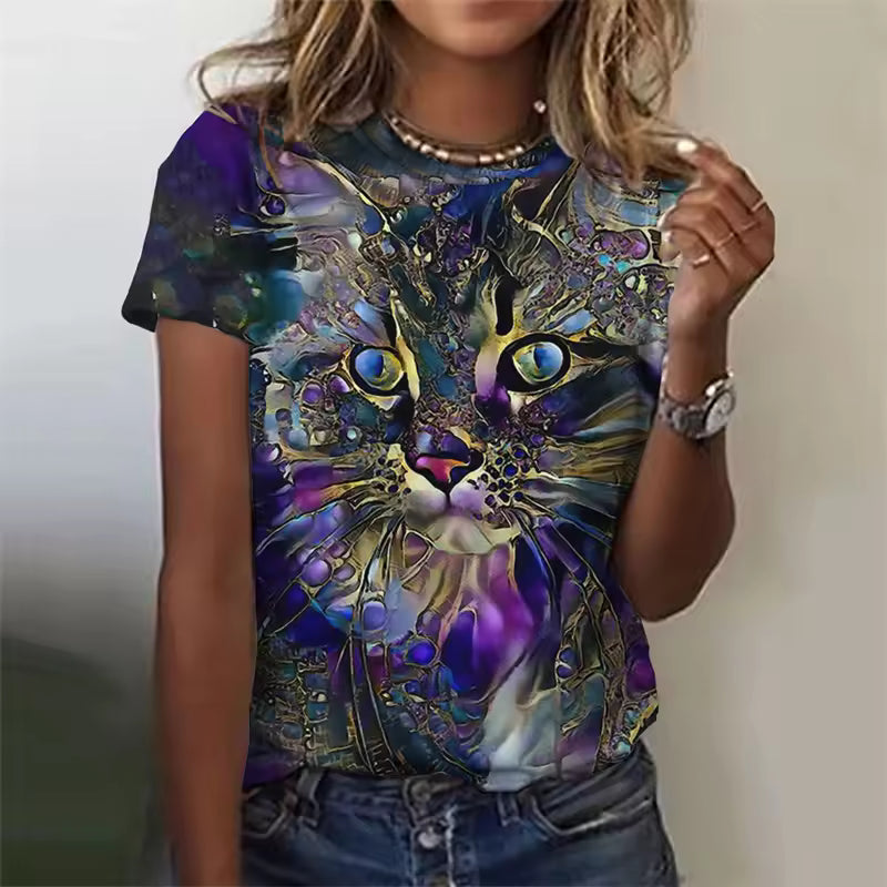Gemma | Women's Cute Kitten Art Print Shirt