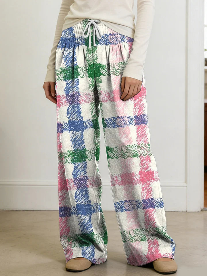 Aurelia | Women's Geometry Color Splicing Gradient Art Print Casual Pants