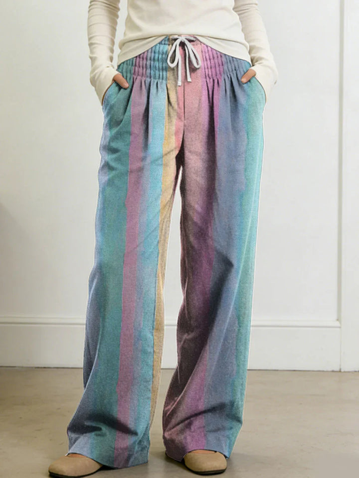Eudora | Women's Geometry Color Splicing Gradient Art Print Casual Pants