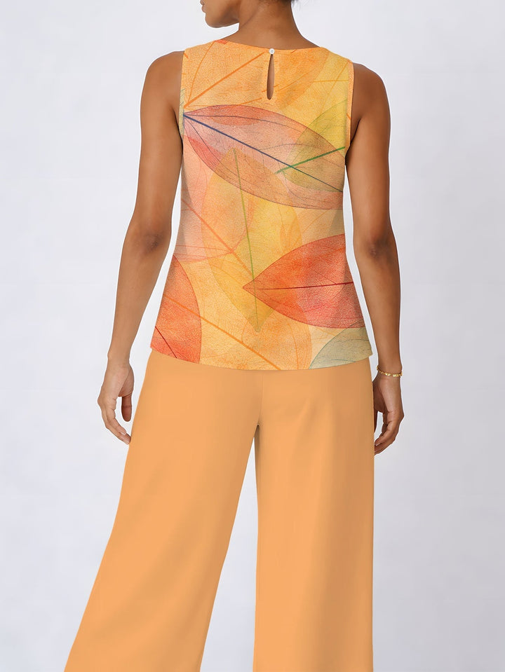 Amber | Leaf Print Two-Piece Set